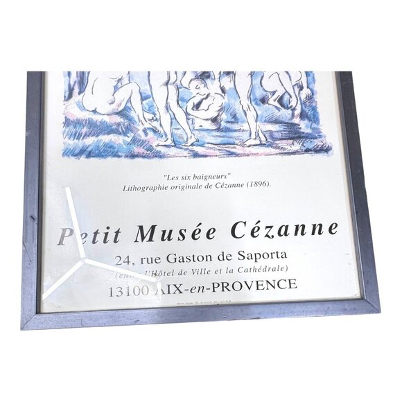 Framed Cezanne Art Print Les Six Baigneurs Lithograph Museum Poster Men Bathing - Picture 3 of 9